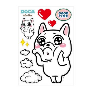 豆卡 防水裝飾貼紙 A4, 茶包 白色, 1張