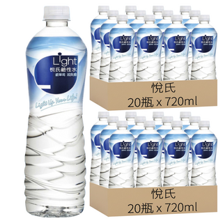 悅氏 Light 鹼性水, 720ml, 40瓶