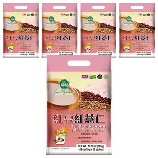 薌園 紅豆紅薏仁粉, 多榖多健康、營養好滋味, 富含膳食纖維並去除糖份, 300g, 5袋