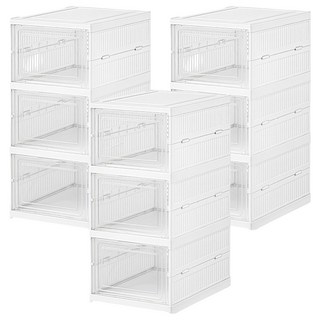 免安裝多功能摺疊收納櫃 3層, 3個, 白色