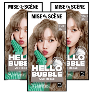 mise en scene 魅尚萱 Hello Bubble泡沫染髮劑, 10AB霧灰奶茶, 3盒