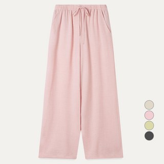 MIXXO 女款亞麻類似10分口袋鬆緊褲