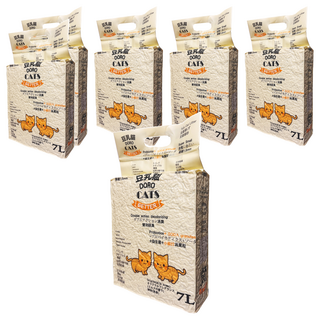 DORO CAT 豆乳貓 添加益生菌與小蘇打顆粒極細豆腐貓砂 1.5mm極細顆粒 雙效除臭, 7L, 6包, 原味