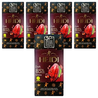 HEIDI 赫蒂 85%黑巧克力，完美比例，濃郁風味, 80g, 5盒
