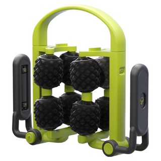 多用途滾輪按摩器 4軸8輪雙排設計 3D凸點按摩顆粒 美化小腿線條, 黑綠色, 1個