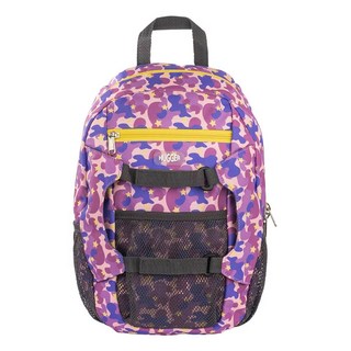 HUGGER 孩童登山背包 輕量透氣設計 雙側實用網袋, 迷彩紫星, 14 x 24 x 37公分