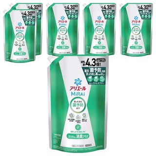ARIEL MiRAi 日本原裝進口 消臭2倍濃縮抗菌洗衣精補充裝 綠色, 1.22kg, 6包