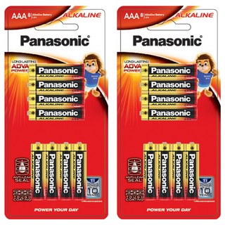Panasonic 鹼性AAA電池, 8入, 2個