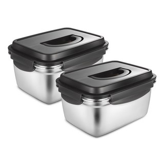 까사베니 연마제 없는 스테인레스 김치통, 2.8L, 2개