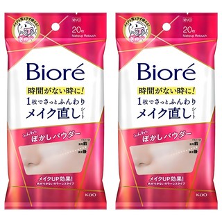 Biore 蜜妮 柔焦補粧粉濕巾 20片, 2個, 80g