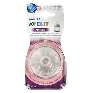 PHILIPS 飛利浦 AVENT 新安怡 親乳感奶瓶用奶嘴, 柔軟親膚材質, 新生兒流量奶嘴, 特殊閥門設計, 0個月以上, 2個