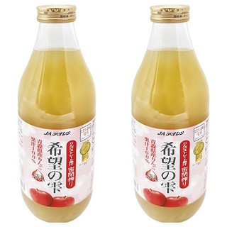 JA 青森農協 希望的雫蘋果汁, 1L, 2瓶