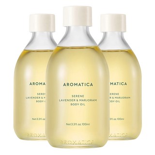 [비건라이프] 아로마티카 서렌 바디오일 라벤더 앤 마조람, 100ml, 3개