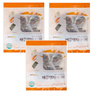 gomgom 海鮮鳀魚昆布高湯包 含紅蝦海帶鯷魚 清爽肉湯, 320g, 3袋