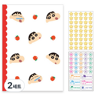 짱구 골트랙커 다이어리 + 스탬프 세트 만년형, 레드, 2세트