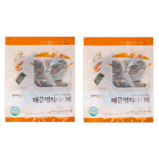 gomgom 海鮮鳀魚昆布高湯包 含紅蝦海帶 清爽肉湯, 320g, 2袋
