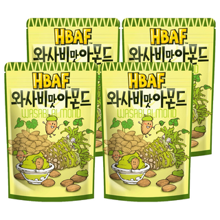 HBAF 杏仁果 山葵味, 精選美國優質杏仁，香甜酥脆，口感絕佳, 120g, 4包