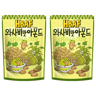 HBAF 杏仁果 山葵味, 精選美國優質杏仁，香甜酥脆，口感絕佳, 120g, 2包