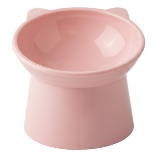 Kiyodo 斜口高腳寵物碗 PL-051, 粉紅色, 1個