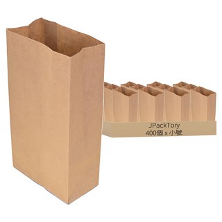 J Factory KP牛皮素色角底紙袋 小號, 1個, 400個裝