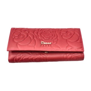 DIANA JANES 玫瑰真皮 - 紅色, 長夾