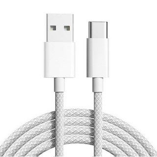 編織3A快速充電傳輸線 Type-C 轉 USB 40W, 1m, 灰白色, 1條