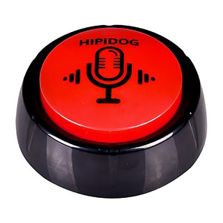 hipidog 嬉皮狗 寵物點餐鈴訓練按鈕 有趣益智訓練 可重複錄音 音質清晰 環保材質耐磨耐用, 紅色, 1個