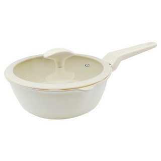 CooK&CooK Verona 多功能陶瓷單柄鍋 附鍋蓋, 20cm, 奶油象牙白, 1個