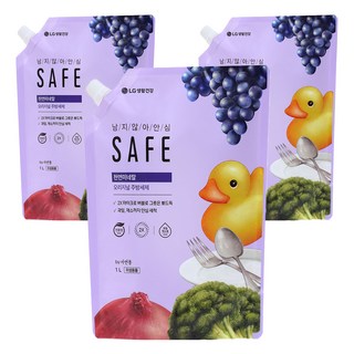 세이프 천연미네랄 주방세제 오리지널 리필, 1L, 3개