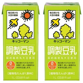 KIKKOMAN 龜甲萬 調製豆乳 植物性蛋白飲料, 1000ml, 2瓶