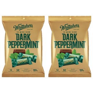 Whittaker's 迷你薄荷黑巧克力, 180g, 2袋
