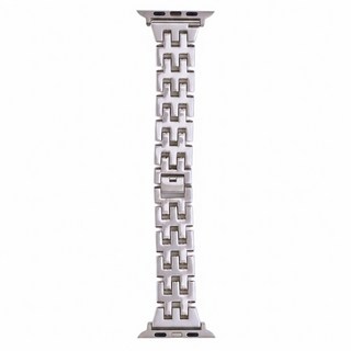 DAYA 合金直條編織紋 AppleWatch 錶帶, 鈦金銀, 1條