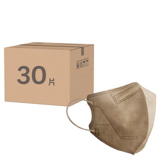 JUN 郡昱 成人3D立體醫療口罩 L, 30片, 1盒, 泰式奶茶