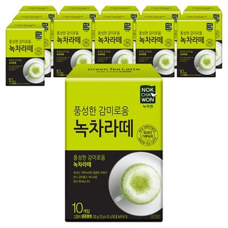 NOKCHAWON 綠茶園 綠茶拿鐵沖泡飲, 13g, 10包, 12盒