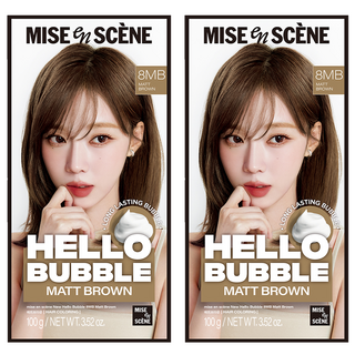 미쟝센 헬로 버블 염색제, 8MB매트브라운, 2개