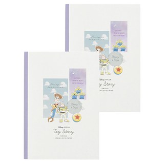 迪士尼 返校日玩具總動員 條紋筆記本 B5, 紫色, 2本