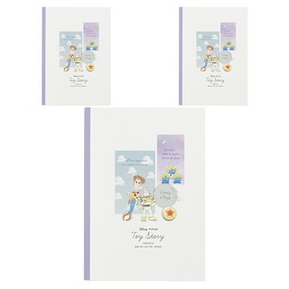 迪士尼 返校日玩具總動員 條紋筆記本 B5, 紫色, 3本