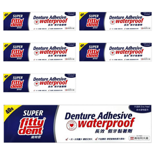 fittydent 飛特登 長效 假牙黏著劑 未滅菌 40g, 40ml, 1入, 6條