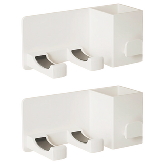 超級工廠 多功能吹風機架 白色 免釘壁掛式浴室收納置物架, 2個