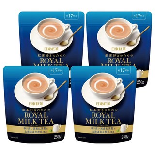 日東紅茶 皇家奶茶粉 北海道產全粉乳使用 約17杯份, 250g, 4包, 1包