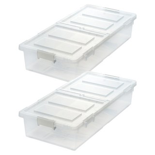 JEJ ASTAGE 連結式床下雙開收納箱 27L Set 2WAY, 淨透, 80 x 39 x 16.5cm, 2個