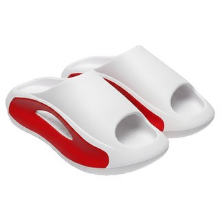 bebehome 舒適厚底時尚外出拖鞋, 42~43cm, 白紅色