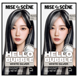 미쟝센 헬로 버블 염색제, 11WS화이트실버, 2개