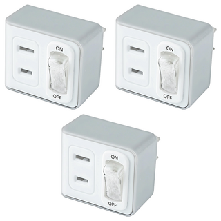 電太郎2P安全小壁插, 4.5cm, 白色, 3個
