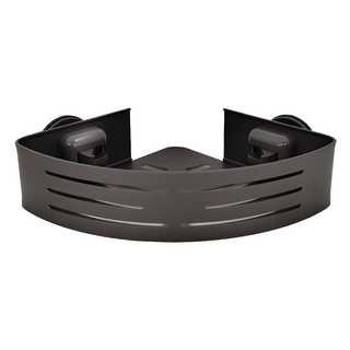 吸盤浴室置物架 三角架帶桿帶鉤 吸盤一秒安裝, 灰色, 1個