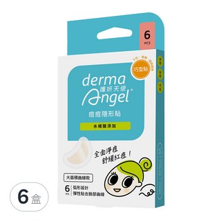 derma Angel 護妍天使 痘痘隱形貼 水楊酸添加 巧型貼曲線款, 6片, 6盒