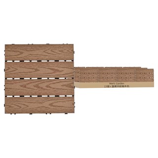 Meric Garden 環保防水防腐拼接塑木地板, 直條木紋柚木色, 12個