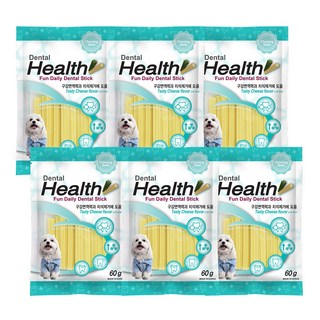 덴탈헬스 강아지 치석제거껌, 치즈맛, 60g, 6개