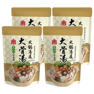 義美 大骨湯火鍋湯底-濃郁醇厚湯頭 無防腐劑, 750g, 4包