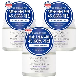 뷰티레시피 스노우화이트 멜라 스탑 화이트닝 크림, 80ml, 3개